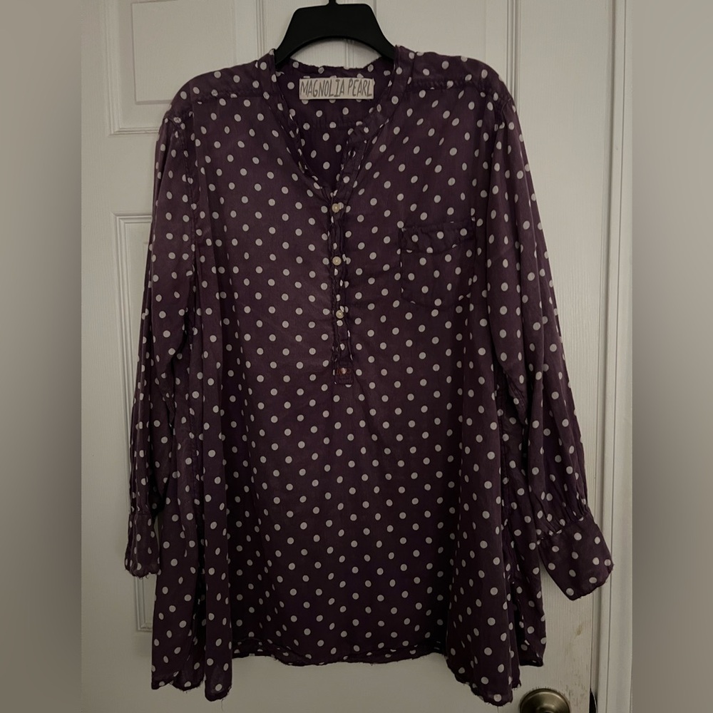Magnolia Pearl Purple Polka Dot Women's Top